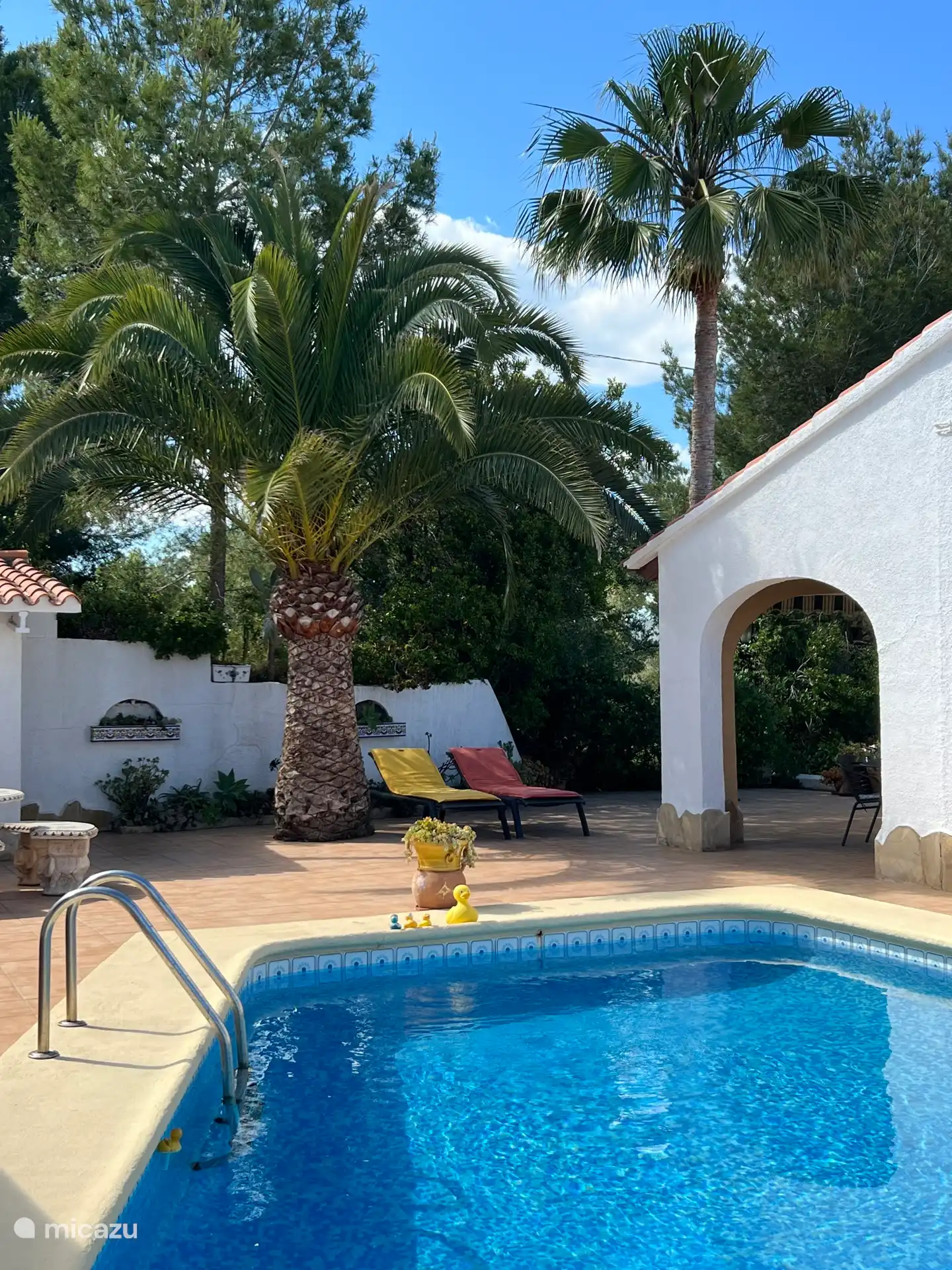Die hintere Terrasse ist ein wunderbarer Ort zum Übernachten.