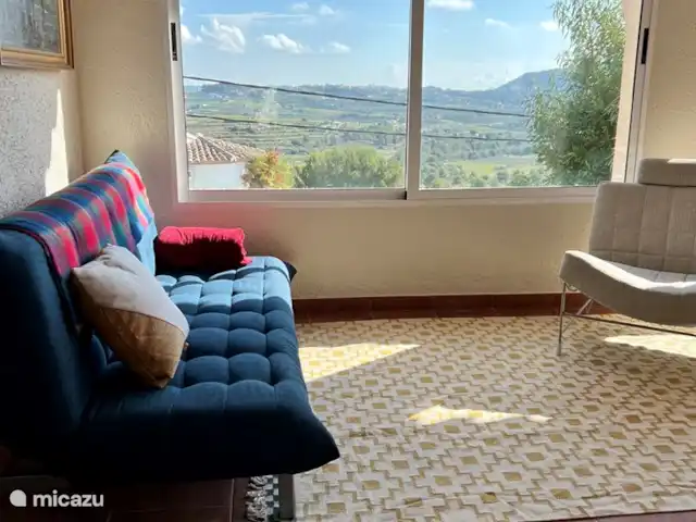 Casa Ça Va huren in Spanje, Costa Blanca, Moraira - villa In het Spaans; de mirador met een geweldig uitzicht over Benitachel en Teulada. Er staat een slaapbank en babybedje.