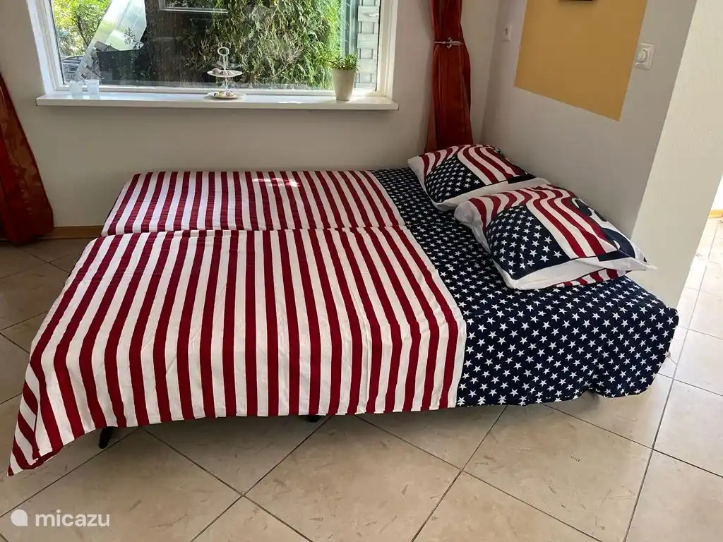 Grundriss für 4 Personen. Zusätzlich 2 x 1 Bett