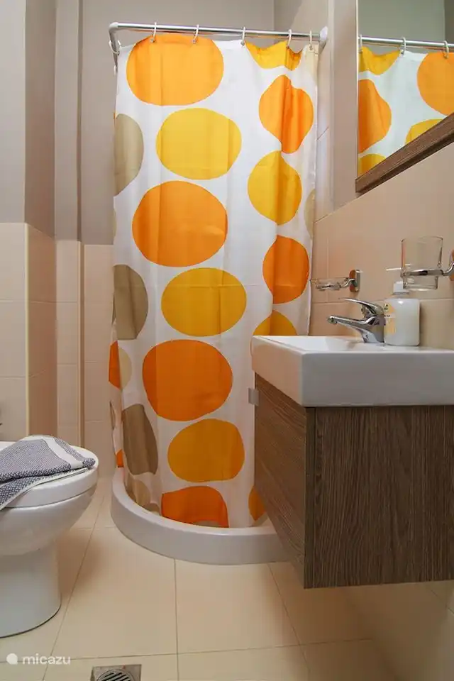 Badezimmer mit Dusche und WC