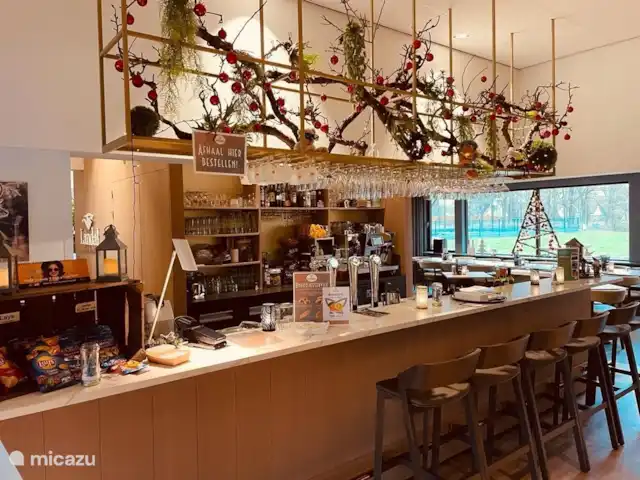 Bungalow de luxe en pleine nature | Pays-Bas, Limbourg, Posterholt - maison de vacances Grand Café Pimpernel, à 500 m du bungalow, dans une ambiance de Noël.