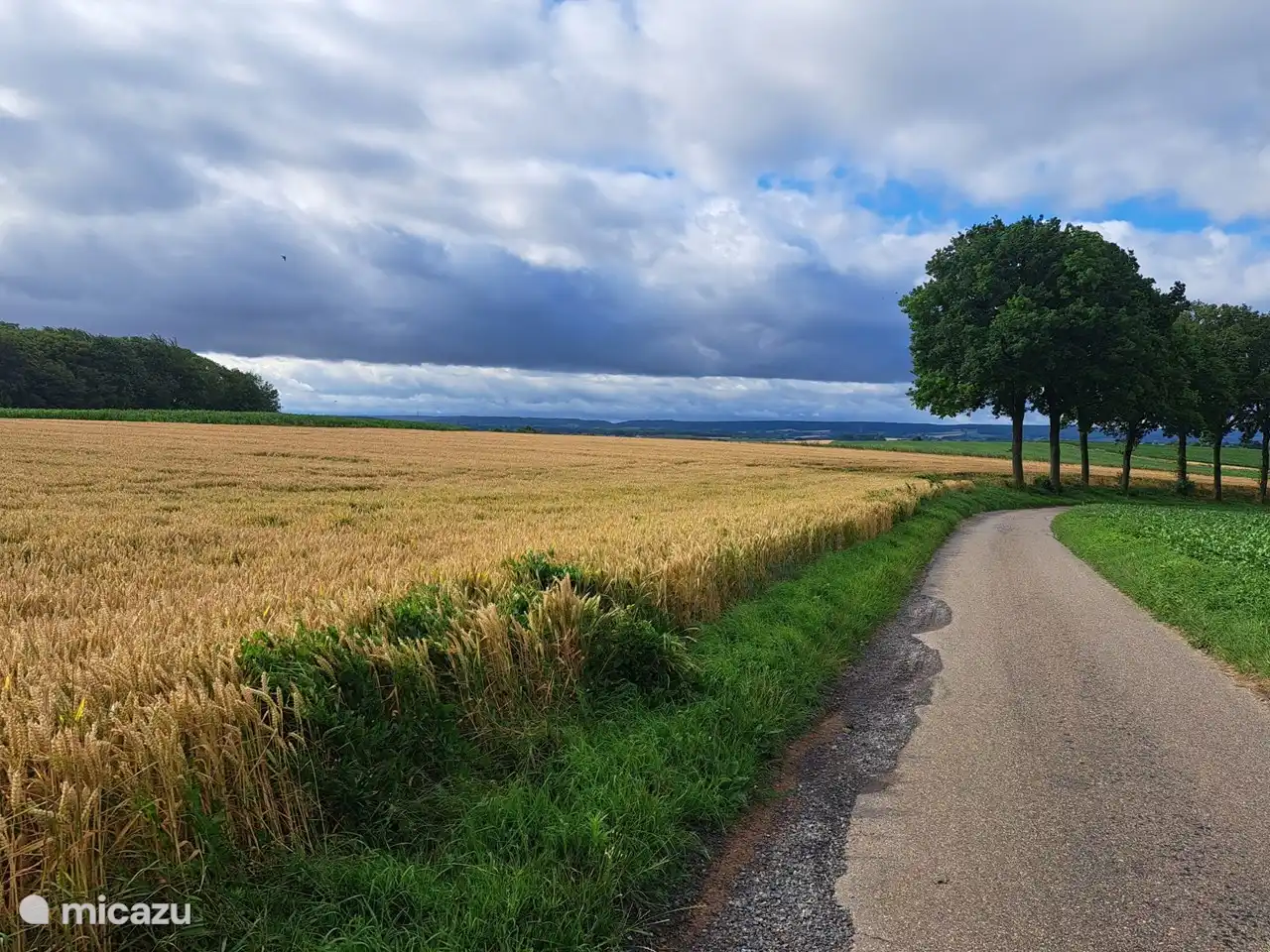 4 km. Lage, Blick weit über die Grenze nach Deutschland.