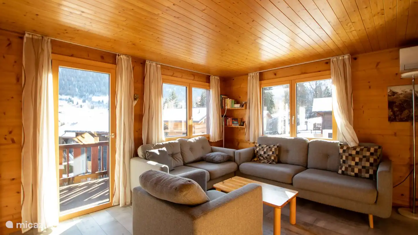 living-dining room, with access to the sunny balcony,