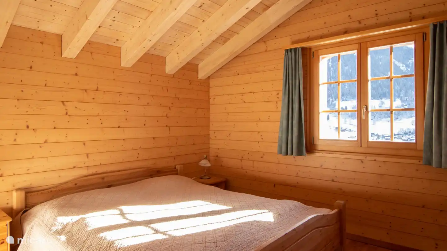 On the upper floor there are two bedrooms with double beds with a length of 2.10 meters