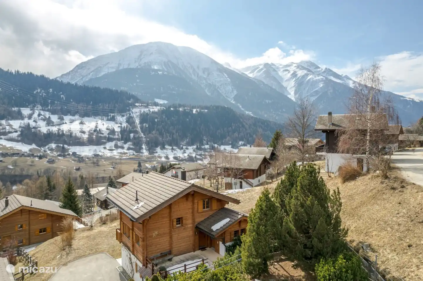 It is above the village with a wonderful view of the Valais Alps.