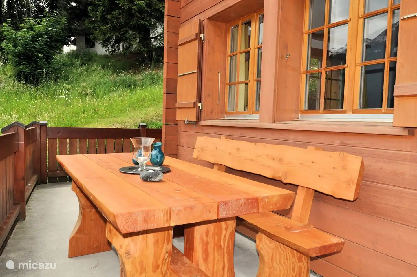 It is above the village with a wonderful view of the Valais Alps.