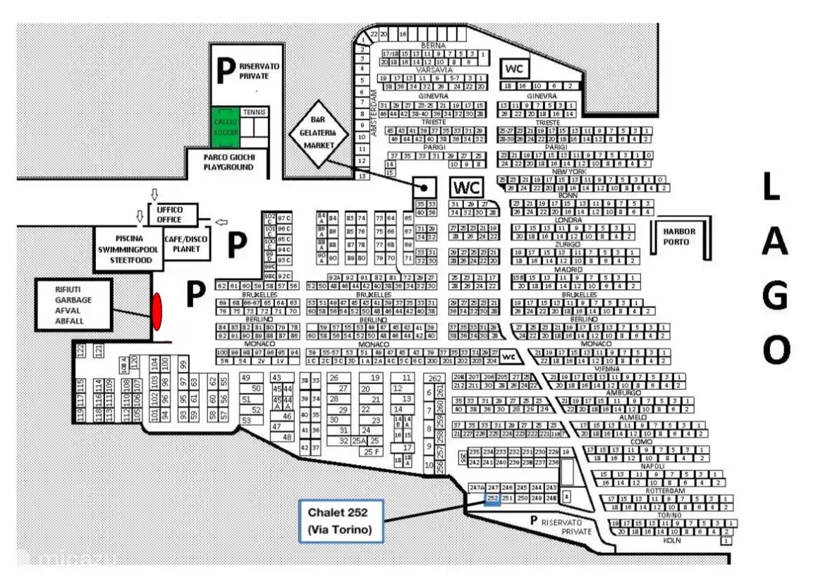 Karte des Campingplatzes