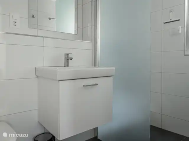 Location de Vacances Suisse, Valais, Fiesch, appartement - Kirschstein OG Salle d'eau (neuve) avec WC, lavabo et douche à l'italienne.