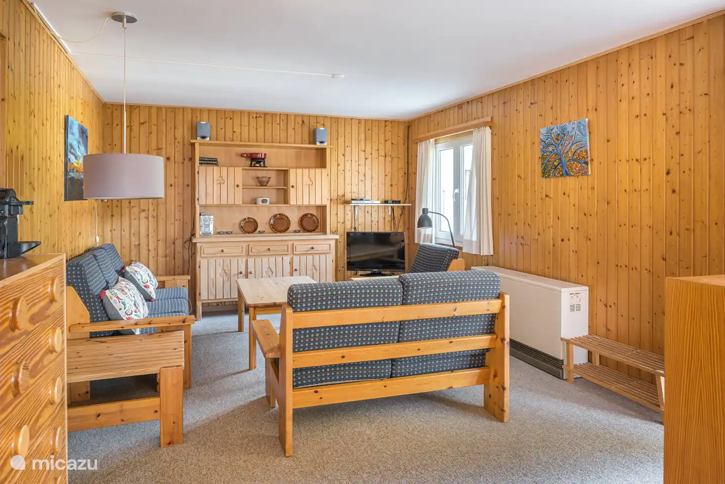 Living-dining room with open kitchen