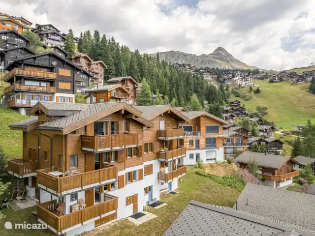 Camelot 4 | Suisse, Valais, Bettmeralp - appartement La maison est située au calme et au centre des Alpmatten, à environ 15 minutes à pied de la station de téléphérique et non loin de l'ascenseur de liaison piétonne vers le village et de la route menant à la vallée, qui en hiver mène à la piste de ski jusqu'au remontée mécanique à proximité