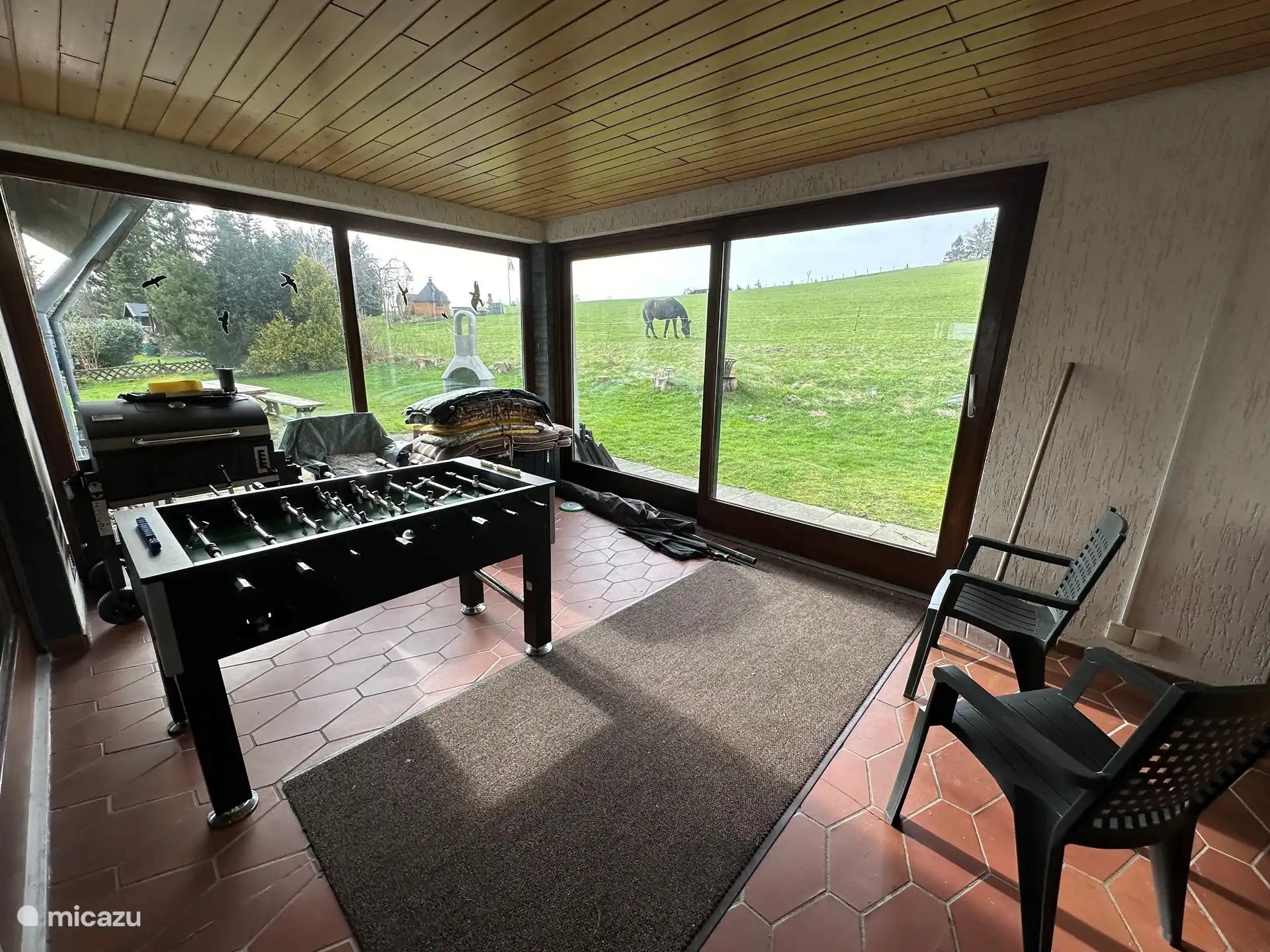 Winter garden with table football