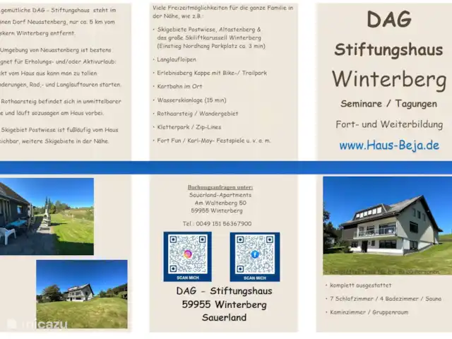 Fondation DAG Maison Beja - Winterberg | Allemagne, Sauerland, Winterberg - maison de vacances Dépliants