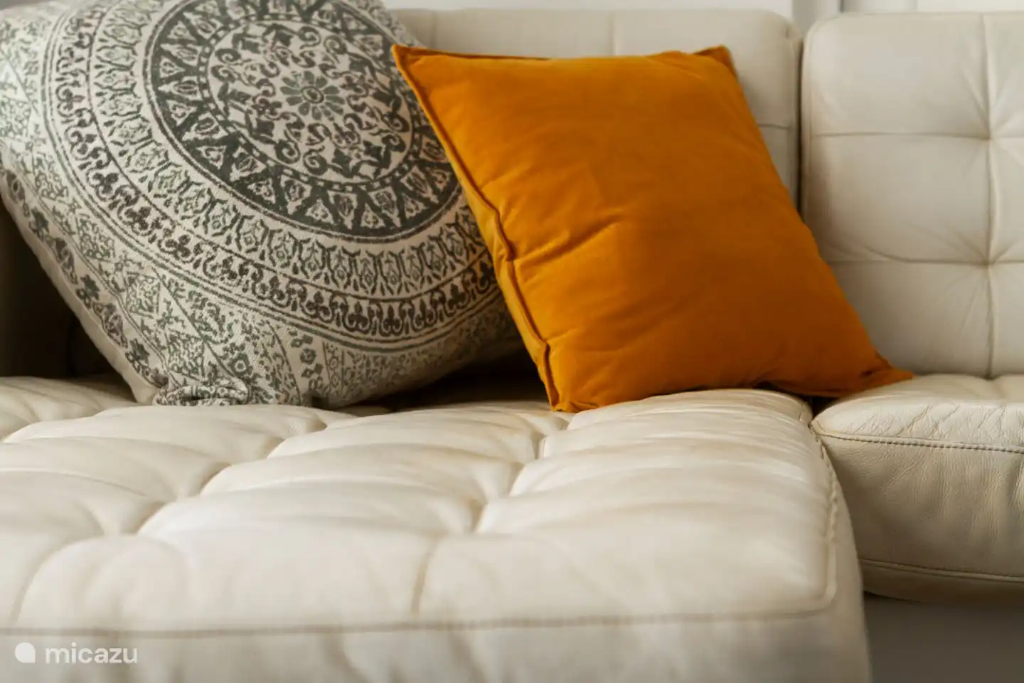 Oreillers sur le canapé dans le salon