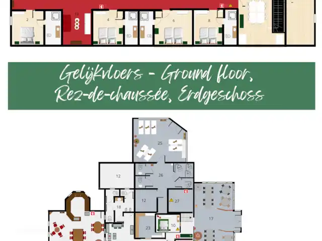 Authentique maison de vacances Parkhoeve | Belgique, Limbourg, Beringen - maison de vacances Plan d’étage du bâtiment