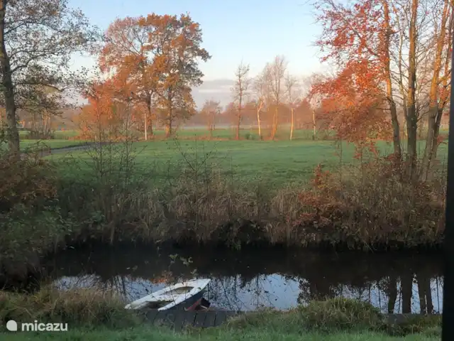 Fietsen, Nederland, Friesland, Oudwoude, bungalow De kolibrie Uitzicht