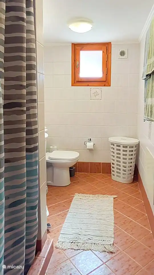 Bathroom with shower, toilet and ......