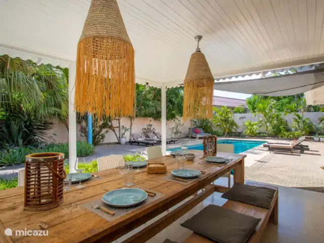 Casa Calina | Curaçao, Curaçao-Centre, Julianadorp - maison de vacances Véranda donnant sur piscine