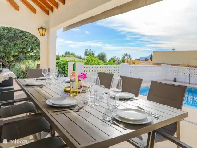 Casa Oliva | Espagne, Costa Blanca, Benissa - villa Table à manger spacieuse avec vue sur la piscine