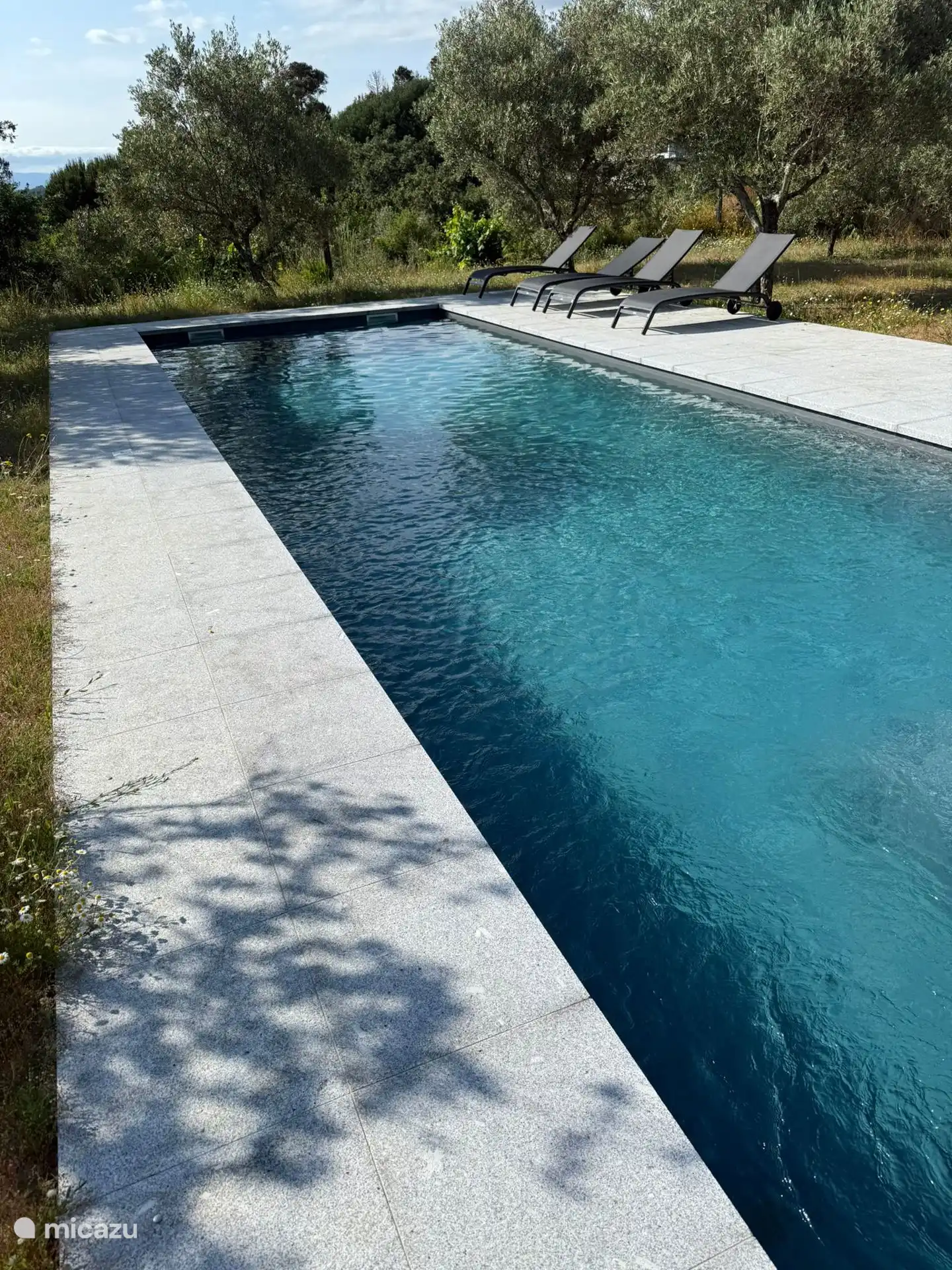 Der Salzwasserpool ist 12 lang x 4 Meter breit