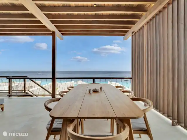 Location de Vacances Bonaire, Bonaire, Sabadeco, villa - Reef Villas Bonaire Soleil, face à l'océan Terrasse extérieure avec vue sur la mer