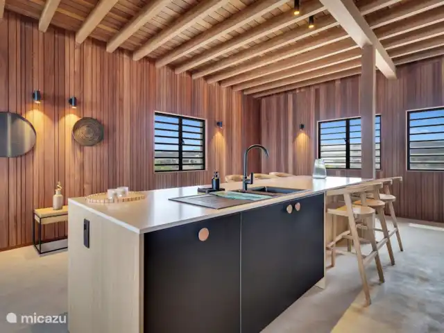 Location de Vacances Bonaire, Bonaire, Sabadeco, villa - Reef Villas Bonaire Soleil, face à l'océan Cuisine avec îlot