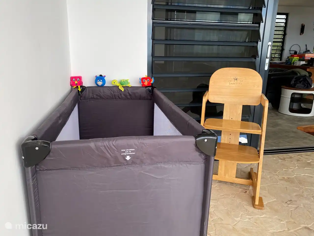 camping bed and chair for the youngest guests