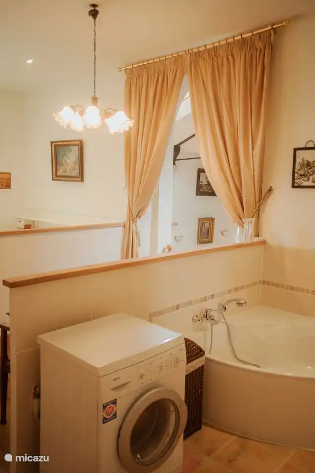 Badezimmer, Dusche, Badewanne, Waschmaschine