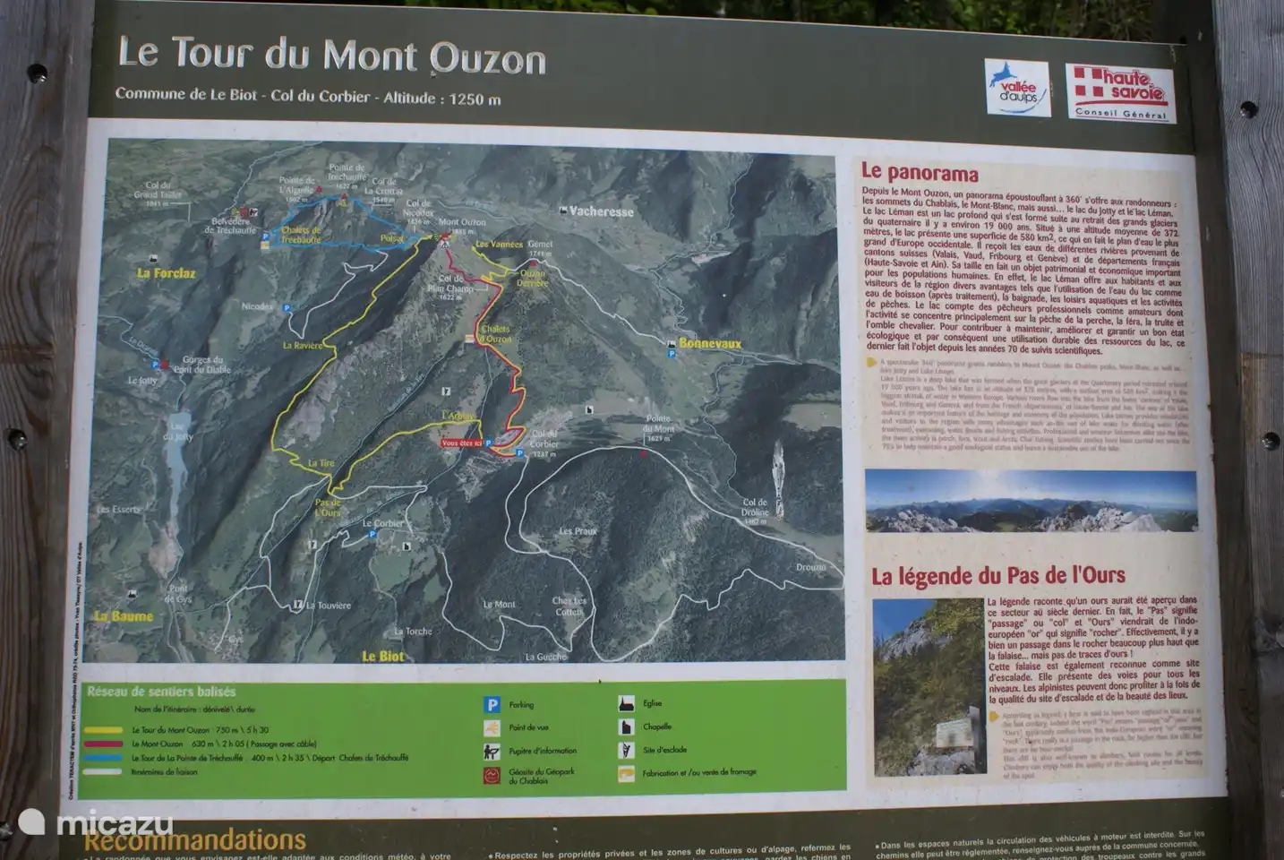 This map indicates the walking routes