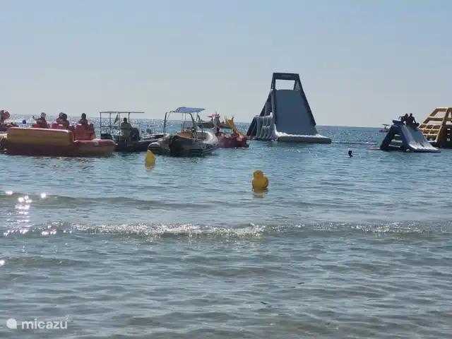 Location de Vacances Espagne, Costa Blanca, San Miguel de Salinas, appartement - Zone Plage Lagon Bleu Plage Mil Palmeras en été de nombreuses attractions.
