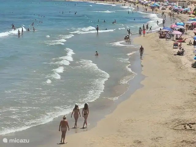 Location de Vacances Espagne, Costa Blanca, San Miguel de Salinas, appartement - Zone Plage Lagon Bleu La plage très confortable La Zenia avec un très beau restaurant et une terrasse qui offre une vue panoramique sur la plage et la mer Méditerranée. 
Ce restaurant est fortement recommandé et certainement pas cher avec de la nourriture et des boissons.