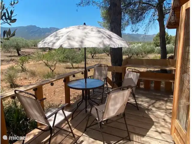 Cabaña L'Oliva | Espagne, Costa Dorada, Tarragone - cabane en bois / lodge La terrasse avec une vue magnifique