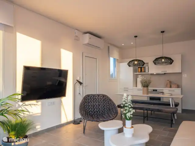 Villa Pueblo | Grèce, Crète, Pigianos Kampos - villa Séjour avec cuisine ouverte