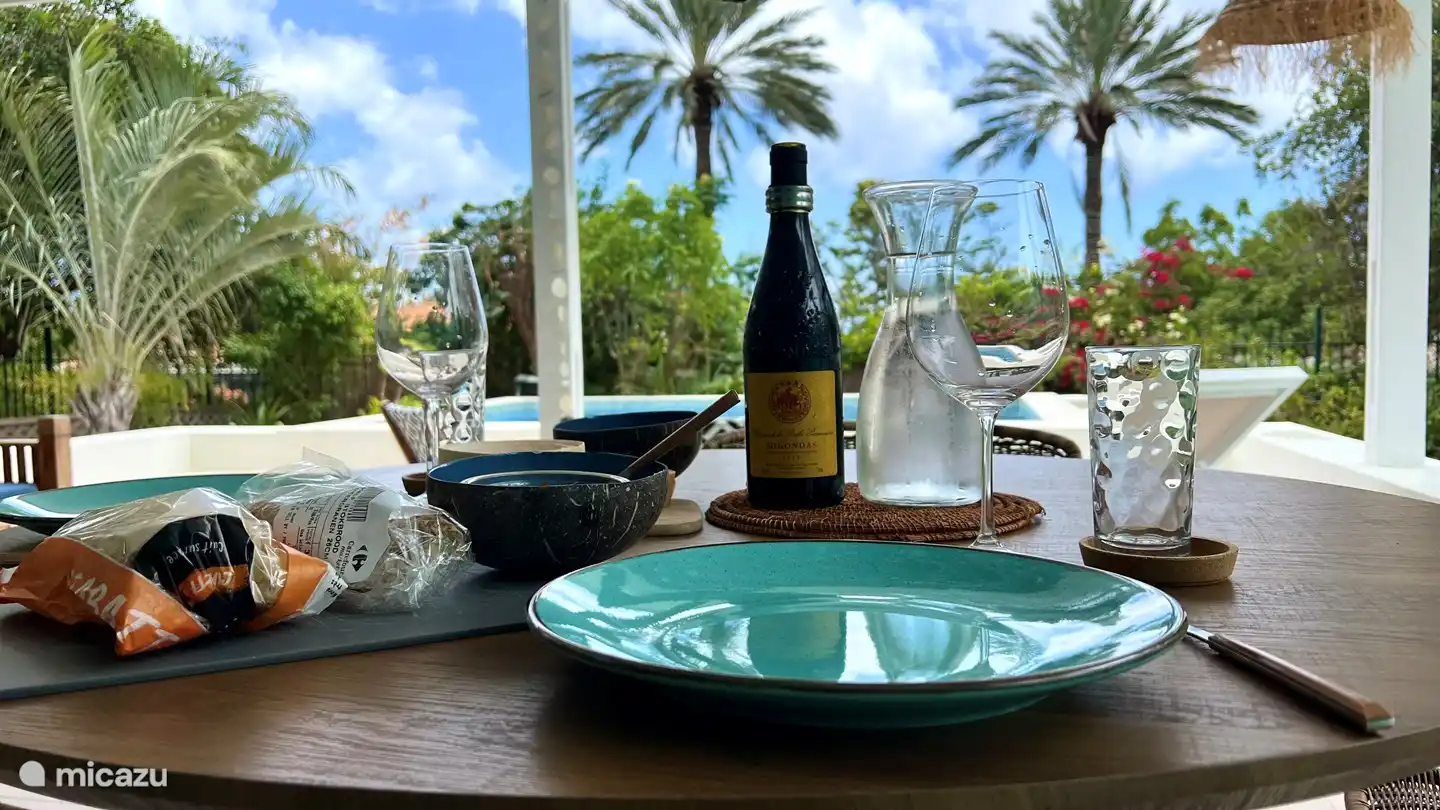 L'inventaire est bien équipé avec une belle vaisselle, de bons verres à vin (cristal et plastique pour la piscine) pour que vous puissiez profiter d'un repas.