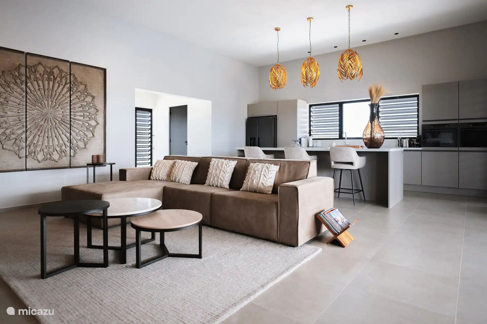 Das Wohnzimmer und die Küche