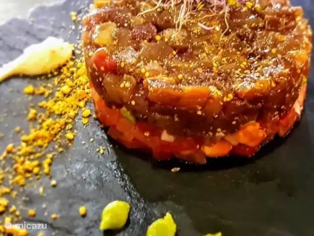Ático de lujo con vistas al mar en España, Costa Cálida, Puerto de Mazarrón - apartamento Delicioso tartar de salmón