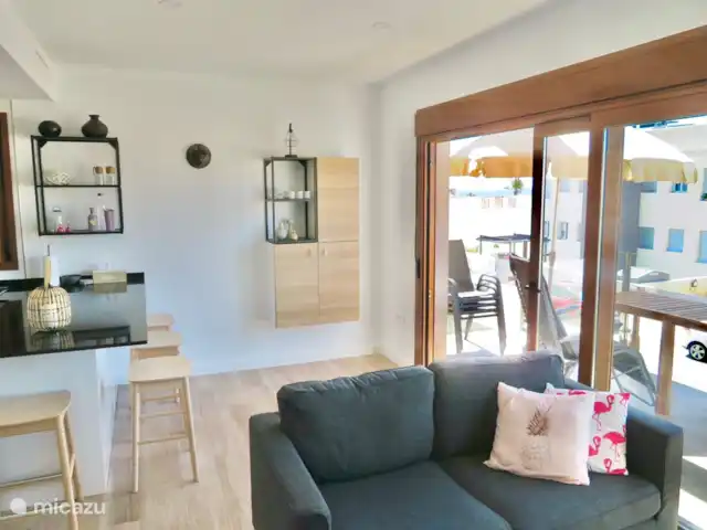 Ático de lujo con vistas al mar en España, Costa Cálida, Puerto de Mazarrón - apartamento Sala de estar con cocina/comedor abierta