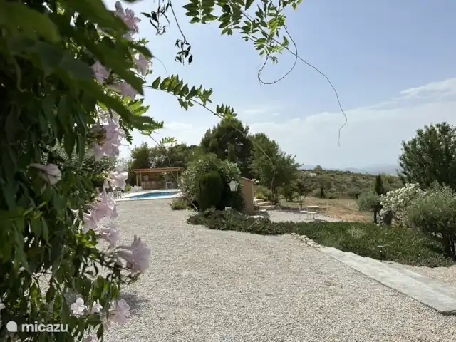 Casa Los Olivos Vista - Chambre Lucio | Espagne, Costa Cálida, Aguilas - chambres d'hôtes Vue sur la piscine depuis la maison surplombant Lorca.