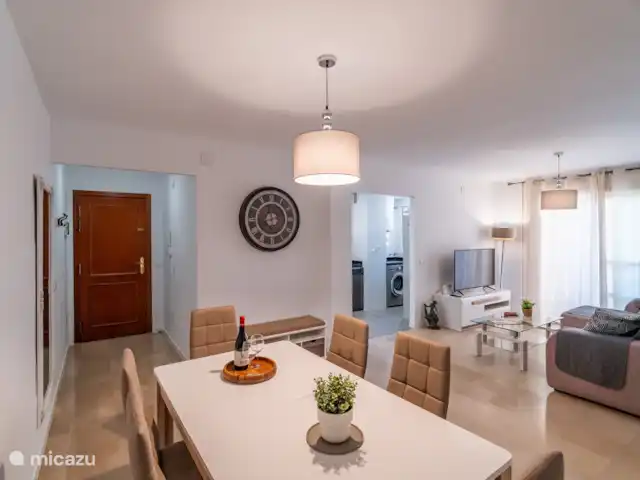 Casa Playa Guadalmar huren in Spanje, Costa del Sol, Málaga - appartement Ruime eetkamer voor het hele gezin.