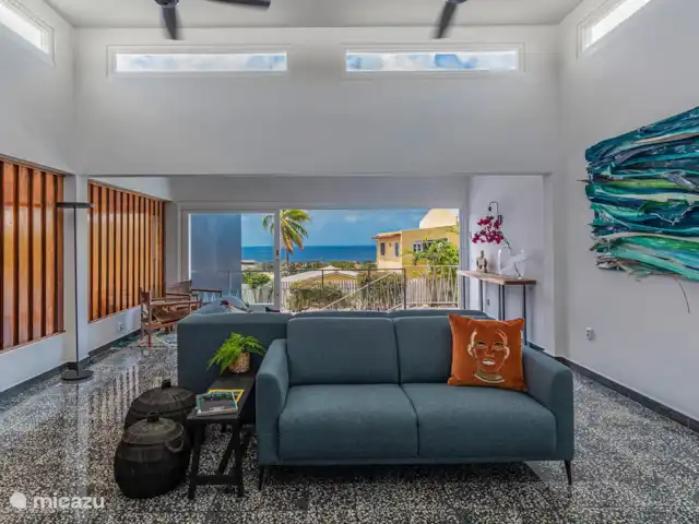 La Villa Océan Bleu | Curaçao, Curaçao-Centre, Willemstad - villa salon avec vue sur l'océan