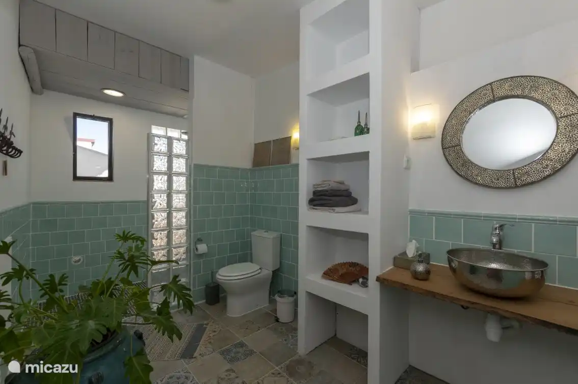 The bathroom with walk-in shower.