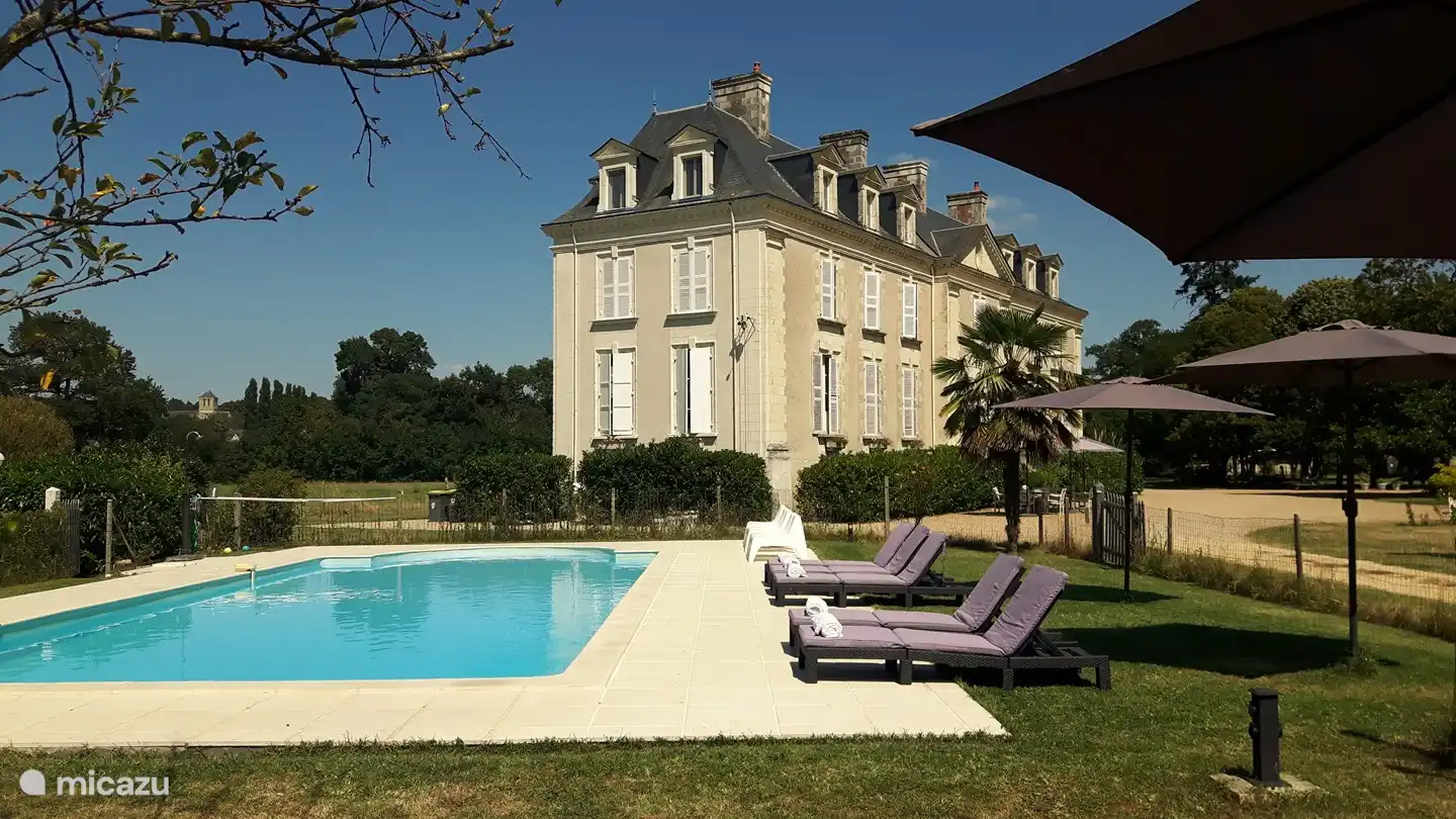 Swimming pool on the domain - available to all guests in the gites and chateau.