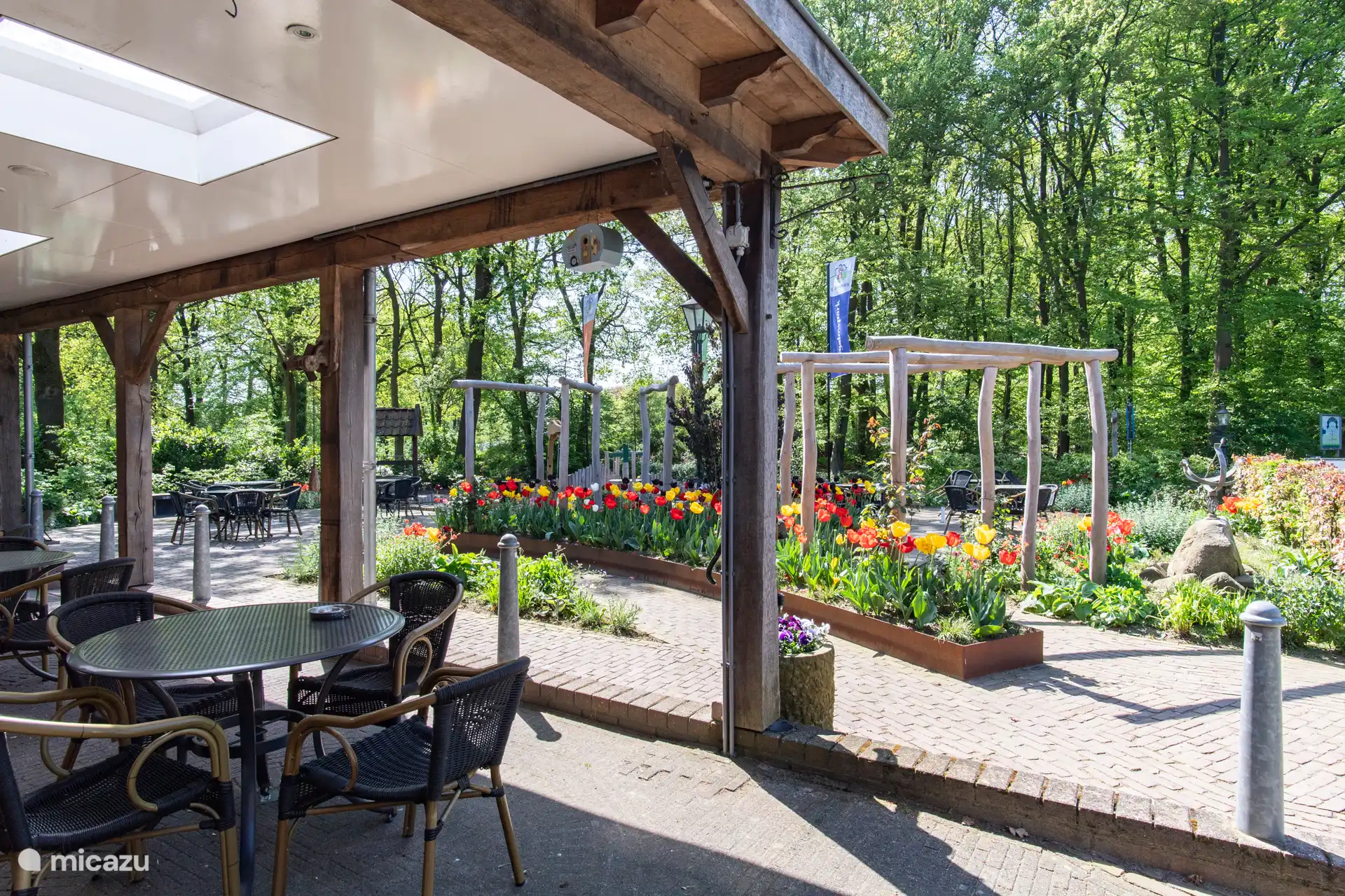 Horeca terras in het voorjaar