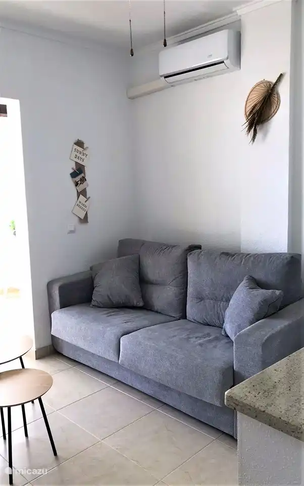 The wonderful sofa that you can easily transform into a double bed. But of course it is also wonderful to watch TV in that position!!