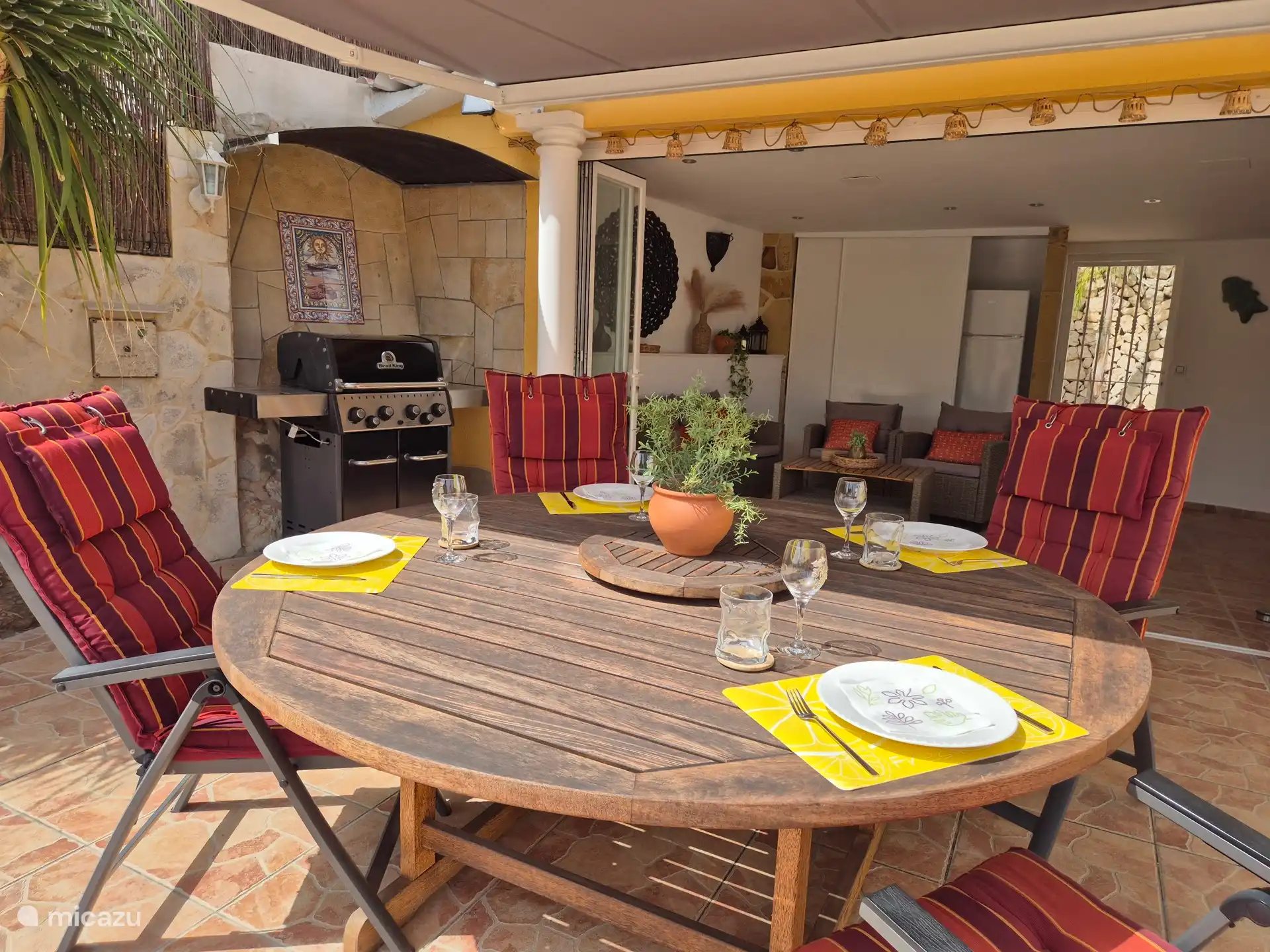 Terrace with BBQ and pool house