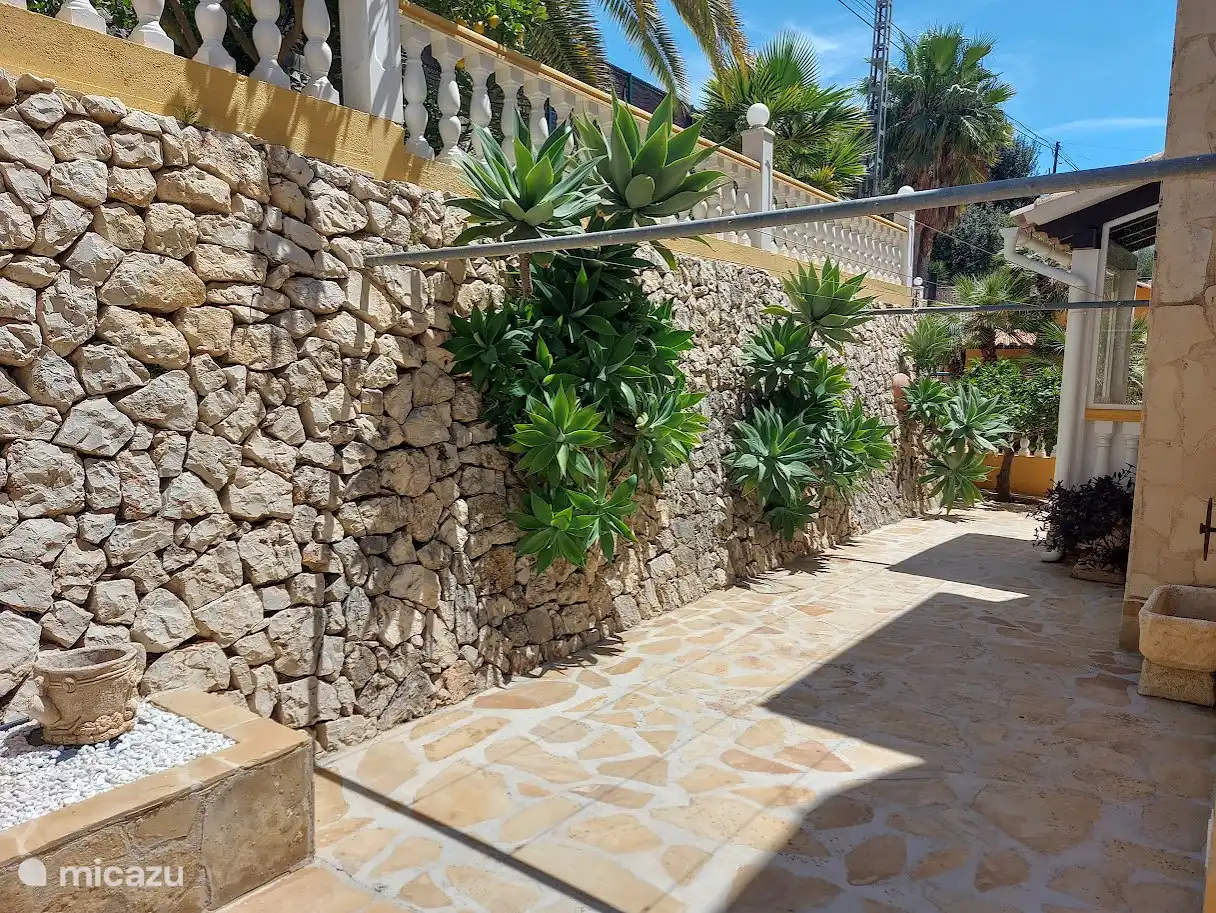 Cordes à linge derrière le pool house