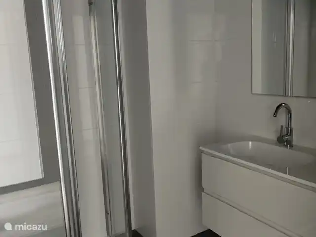 Luxe appartement met groot balkon huren in Spanje, Costa del Sol, Mijas Costa - appartement Badkamer met douche en dubbele wastafel