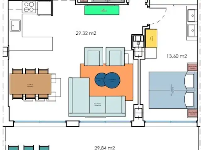 Luxe appartement met groot balkon huren in Spanje, Costa del Sol, Mijas Costa - appartement Plattegrond appartement 2302