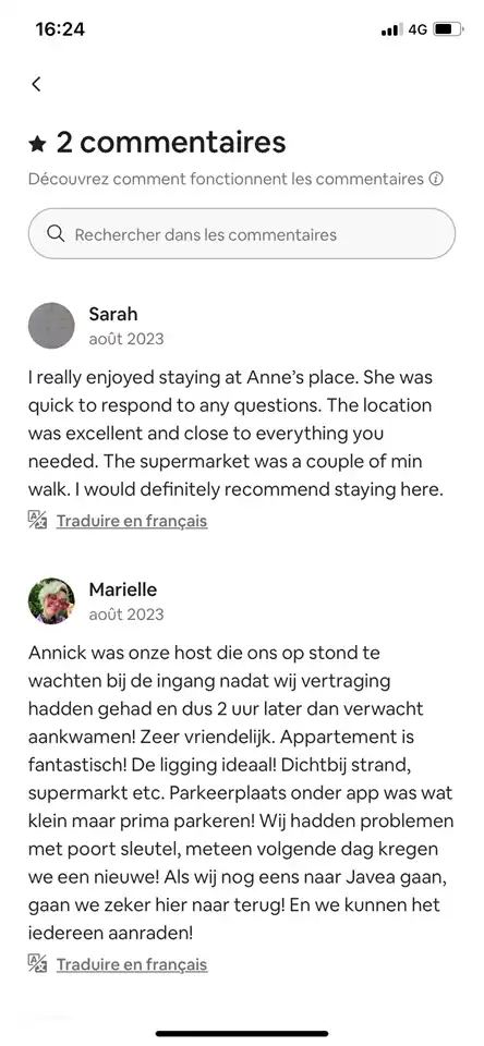 Commentaires des voyageurs d une autre  application. Cinq étoiles, le maximum!