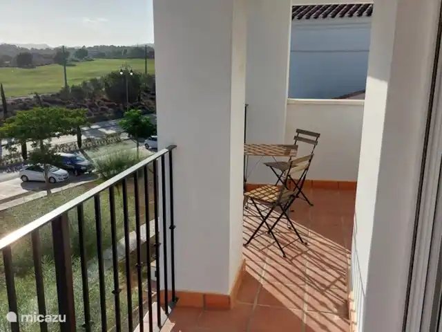 La Casa Mima huren in Spanje, Costa Cálida, Sucina - penthouse Terras slaapkamer met uitzicht op driving range