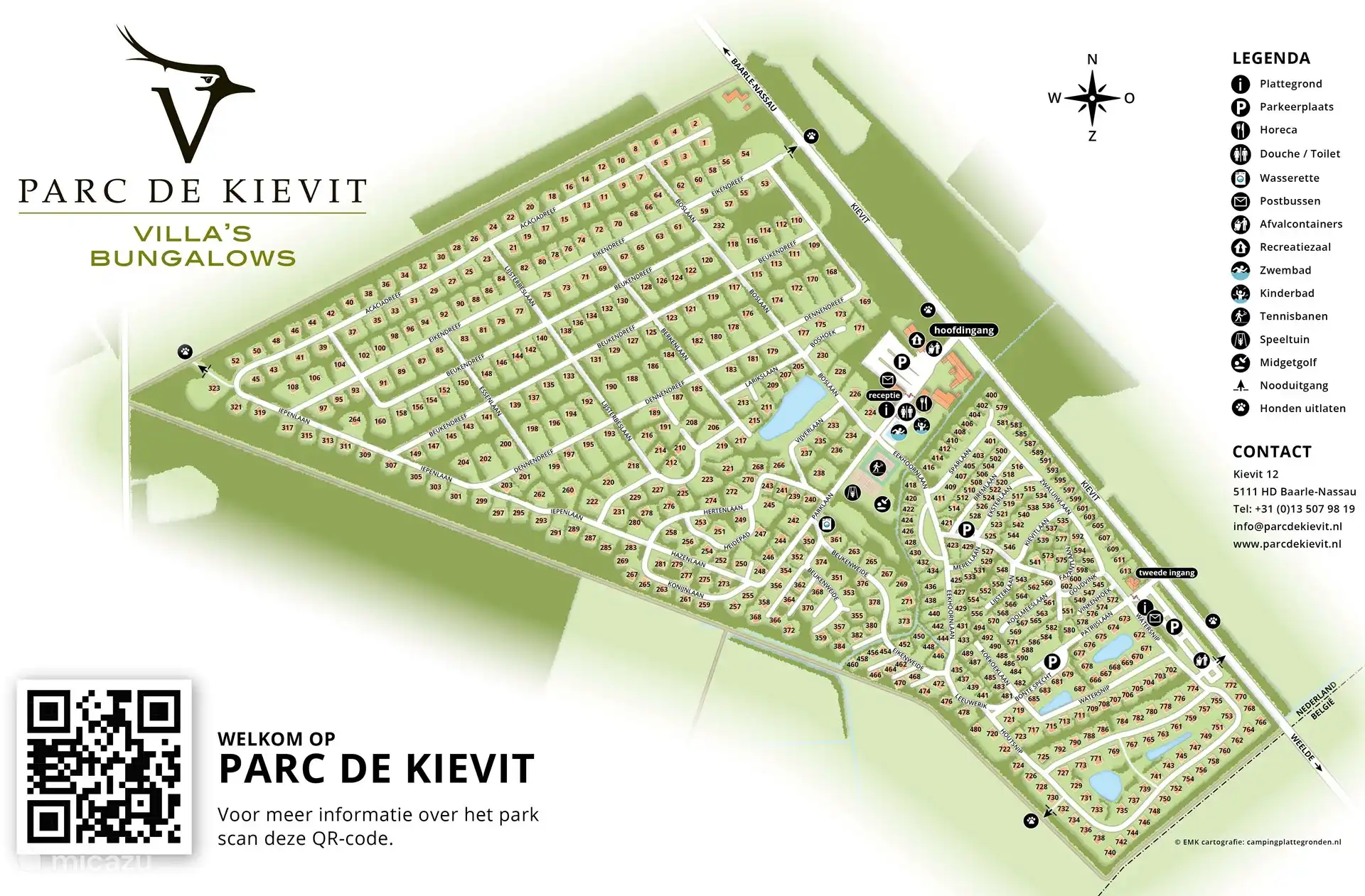 Wat je hier ziet is de plattegrond van Parc de Kievit. Helaas kun je er niet op inzoomen om te zien dat het Vogelhuis (#278) zich bevindt in het gebied dicht bij de onderste lijn van de driehoek, denkend aan een denkbeeldige loodrechte lijn naar beneden vanaf de top van de driehoek. Ik weet dat het een beetje een raadsel is.